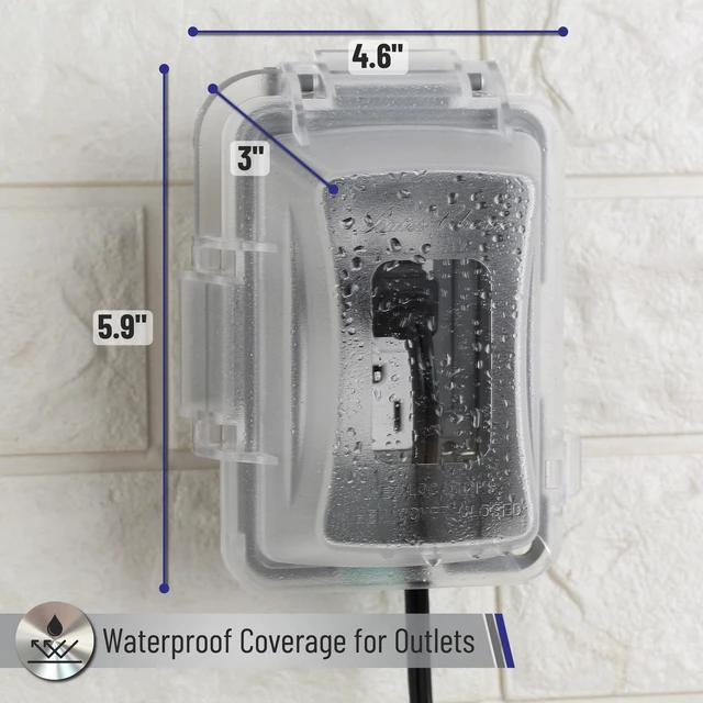 Alt view image 3 of 7 - Weatherproof Electrical Outlet Cover, 3 pc 1-Gang Outdoor Plug Cover for Protection Against Rain Dust & Outdoor Use