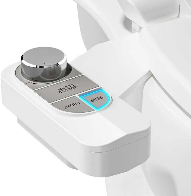 Main image of Non-Electric Bidet Attachment for Toilet Self-Cleaning Dual Nozzle (Frontal & Rear Wash), Adjustable Water Pressure, Fits Most Toilets, Easy Installation (Pebble Gray)