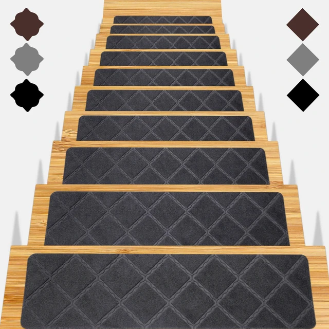 Main image of Stair Treads for Wooden Steps 15pcs 8x30in Non-Slip Stairs Carpet Runner Indoor Stair Mats for Kids Elders and Pets