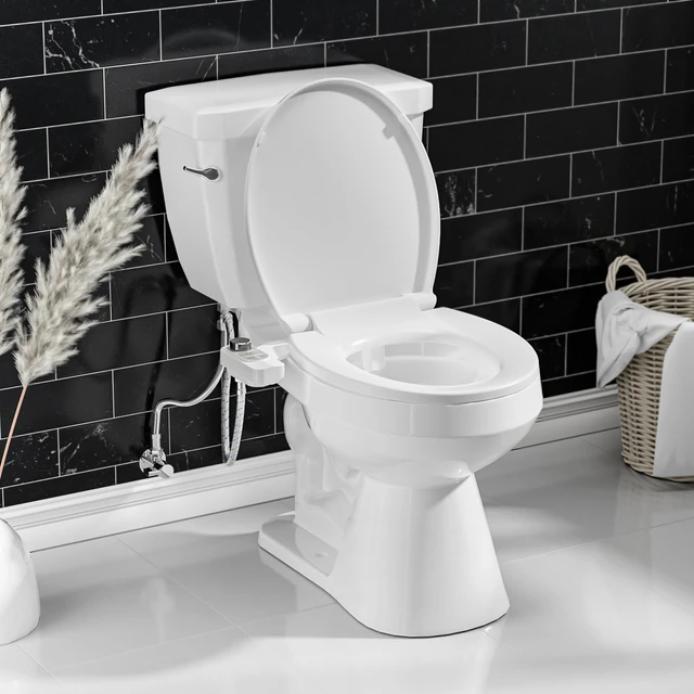 Alt view image 7 of 7 - Non-Electric Bidet Attachment for Toilet Self-Cleaning Dual Nozzle (Frontal & Rear Wash), Adjustable Water Pressure, Fits Most Toilets, Easy Installation (Pebble Gray)