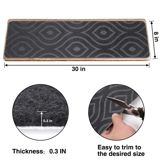 Alt view image 2 of 6 - Stair Treads for Wooden Steps 15pcs 8x30in Non-Slip Stairs Carpet Runner Indoor Stair Mats for Kids Elders and Pets