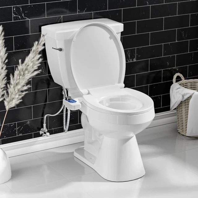 Alt view image 7 of 7 - Non-Electric Bidet Attachment for Toilet Self-Cleaning Dual Nozzle (Frontal & Rear Wash), Adjustable Water Pressure, Fits Most Toilets, Easy Installation (Ocean Blue)