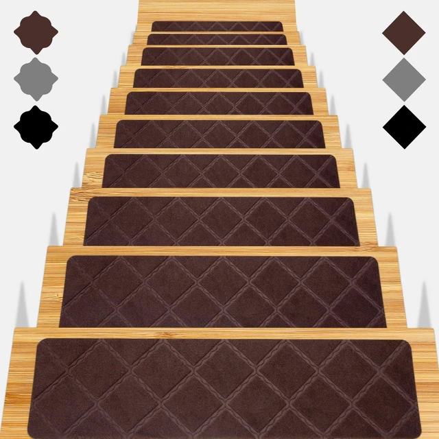 Main image of Stair Treads for Wooden Steps 15pcs 8x30in Non-Slip Stairs Carpet Runner Indoor Stair Mats for Kids Elders and Pets