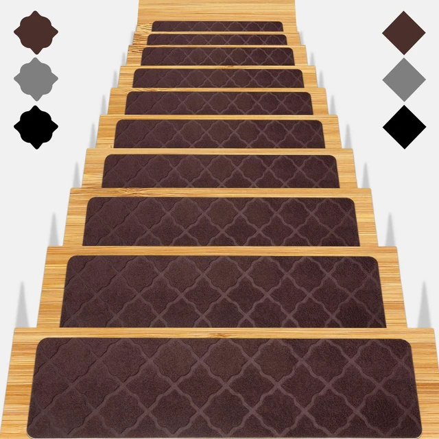 Main image of Stair Treads for Wooden Steps 15pcs 8x30in Non-Slip Stairs Carpet Runner Indoor Stair Mats for Kids Elders and Pets