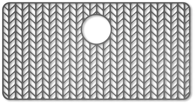 Main image of Silicone Sink Protectors for Kitchen Sink, 30" x 16" Rear Drain Hole Flexible silicone, heat resistant 500°F, non-slip raised feet, dishwasher safe, fits stainless and farmhouse sinks, multi-use