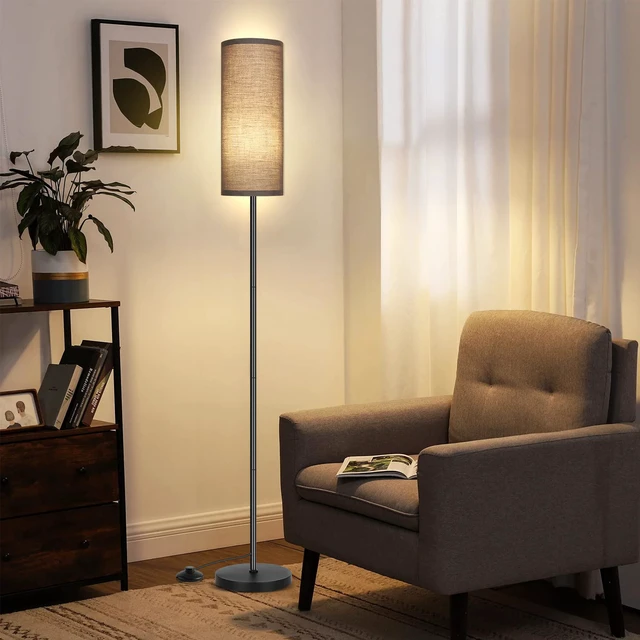 Alt view image 5 of 7 - Floor Lamp for Living Room, Modern Standing Lamps with Lampshade, Minimalist Tall Lamp with Foot Switch for Living Room, Bedroom, Kids Room, Office(Bulb Not Included)