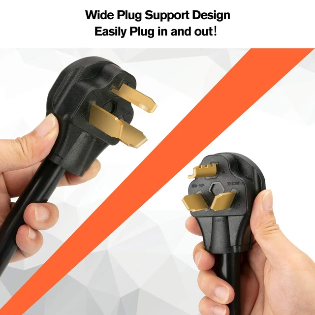 Alt view image 7 of 7 - 1.5 FT 4 Prong to 3 Prong Dryer Adapter, 30 Amp Dryer Outlet Plug Power Cord, NEMA 10-30P Male to 14-30R Female Three Prong Converter, 250V 3prone Old Clothes Dryer Connector w/Ground Wire