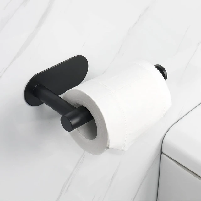 Alt view image 7 of 7 - Toilet Paper Holder Self Adhesive, Premium Thicken SUS304 Stainless Steel Rustproof Adhesive Toilet Roll Holder no Drilling for Bathroom, Kitchen, Washroom (3 Pack, Matte Black)