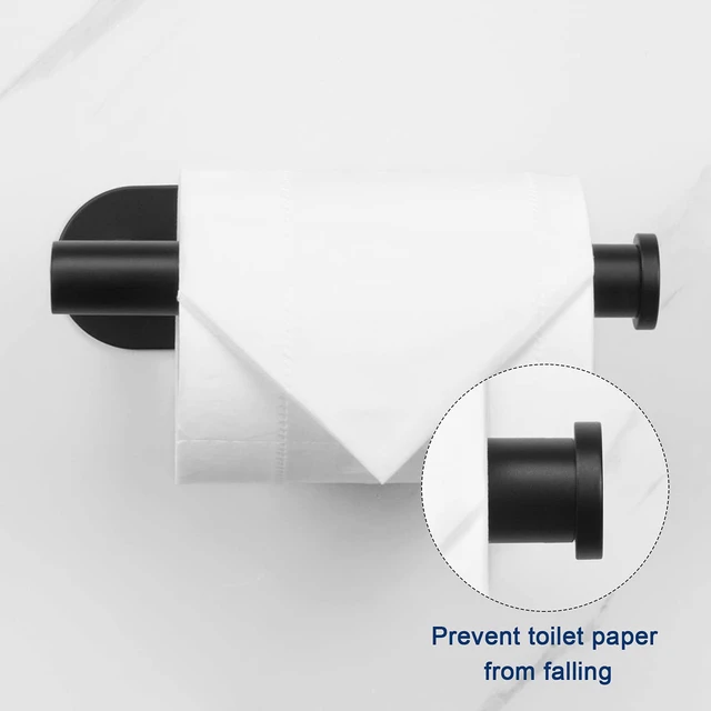 Alt view image 4 of 7 - Toilet Paper Holder Self Adhesive, Premium Thicken SUS304 Stainless Steel Rustproof Adhesive Toilet Roll Holder no Drilling for Bathroom, Kitchen, Washroom (3 Pack, Matte Black)