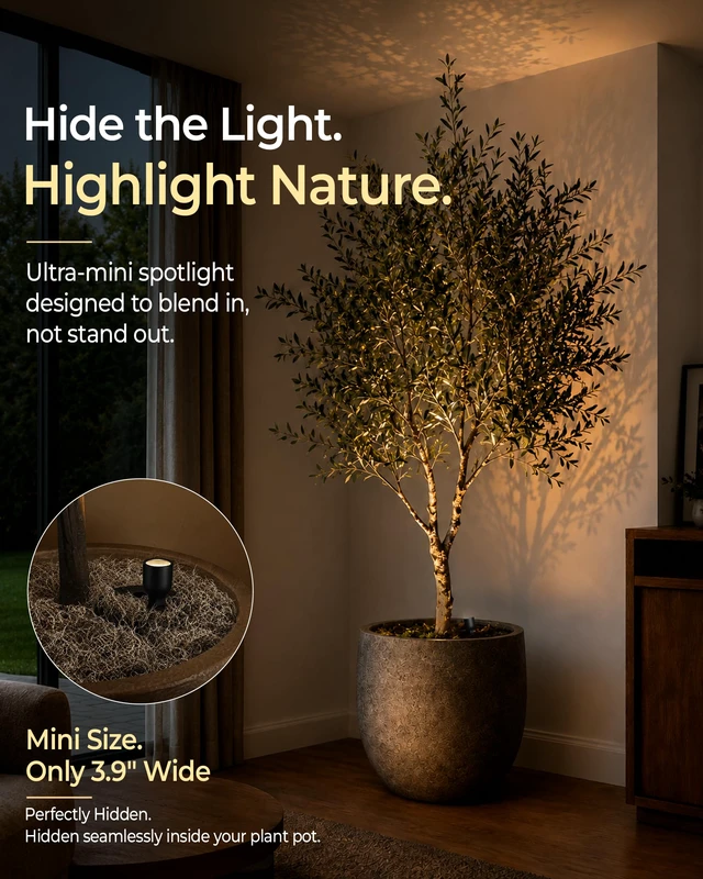 Alt view image 5 of 7 - 2-Pack Spotlight Indoor, Rechargeable Battery Picture Lights, Wireless Uplights with Remote, Dimmable, 3 Color Temperatures, Timer, Accent Lighting for Plants, Trees, Art, Displays