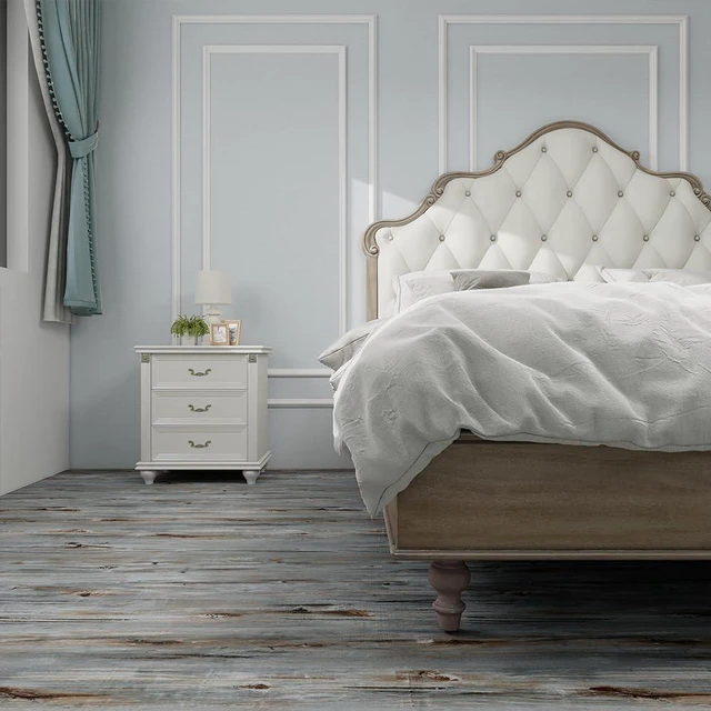 Alt view image 2 of 7 - Wood Grain Peel and Stick Floor Tiles, 11.8" W × 118" L, TideWashed Soft woodlook finish, Easy to cut, Nonslip texture, Good for renters and DIY users, Helps protect floors, Easy to replace