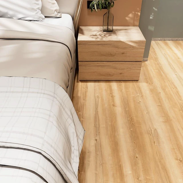 Alt view image 4 of 7 - Wood Grain Peel and Stick Floor Tiles, 11.8" W × 394" L, Natural Oak Soft woodlook finish, Nonslip texture, Long rolls reduce seams, Lowmaintenance surface, Budgetfriendly option