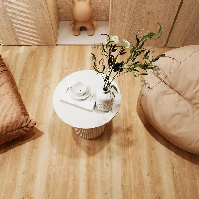 Alt view image 7 of 7 - Wood Grain Peel and Stick Floor Tiles, 11.8" W × 118" L, Natural Oak Soft woodlook finish, Nonslip texture, Helps protect floors, Works on many surfaces, Easy to replace, Waterproof
