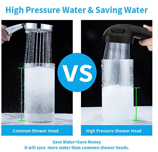 Alt view image 4 of 6 - High Pressure Oil-Rubbed Bronze Handheld Shower Head with ON/OFF Switch, 3 Spray Modes, Adjustable Angle Bracket, and Hose