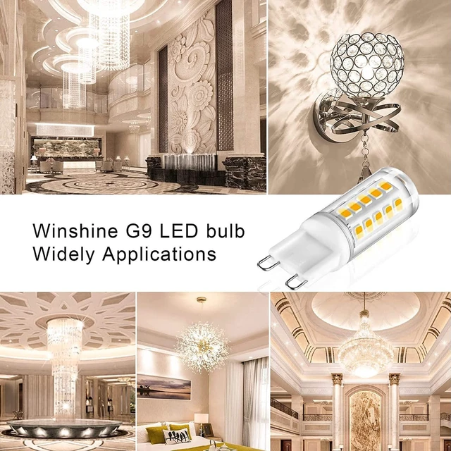 Alt view image 7 of 7 - 24 Pack Dimmable G9 LED Light Bulb 40W Equivalent 4000K Natural White G9 Ceramic Base for Chandelier, Halogen Replacement, T4 Bi Pin, 4W LED, 400LM 120V, CRI85+, 360° Beam Angle for Home Lighting
