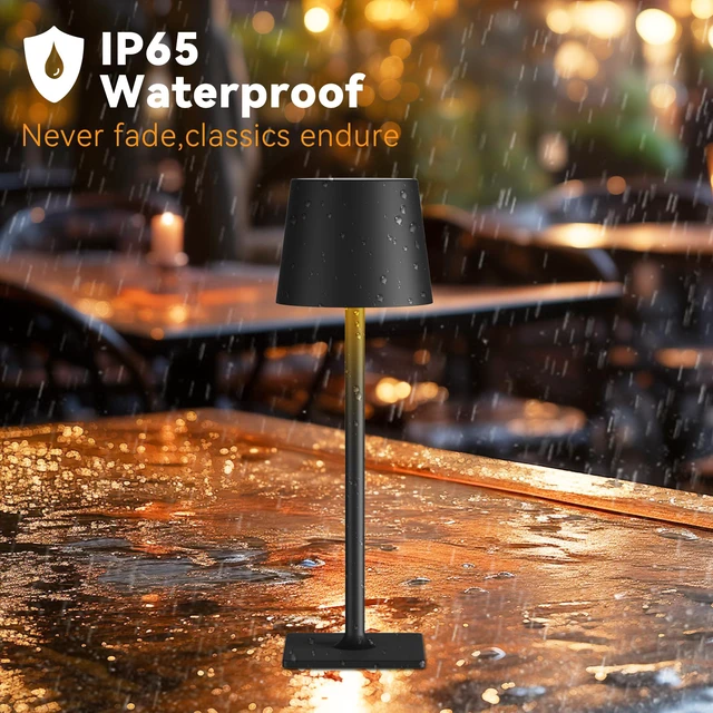 Alt view image 5 of 7 - Black Cordless Table Lamps, 6000mAh Rechargeable Battery LED Lights Set of 4 battery operated lamps wireless table lamp for restaurant tables, dining areas, kitchens, outdoor patio and home use