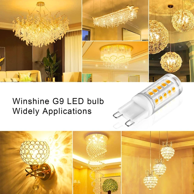Alt view image 7 of 7 - 24 Pack Dimmable G9 LED Light Bulb 40W Equivalent 2700K Soft White CRI85+ G9 Ceramic Base for Chandelier, Halogen Replacement, T4 Bi Pin, 4W LED, 400LM 120V, 360° Beam Angle for Home Lighting
