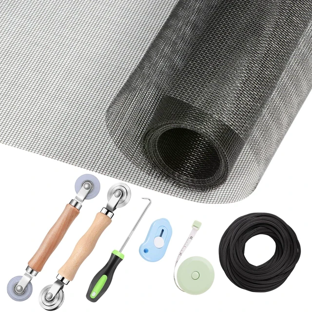 Main image of Window Screen Repair Kit - 59" x 106" Screen Door Replacement Fiberglass Screen Mesh with All Screen Tools for Sliding Door and Patio Screen Door Replacement