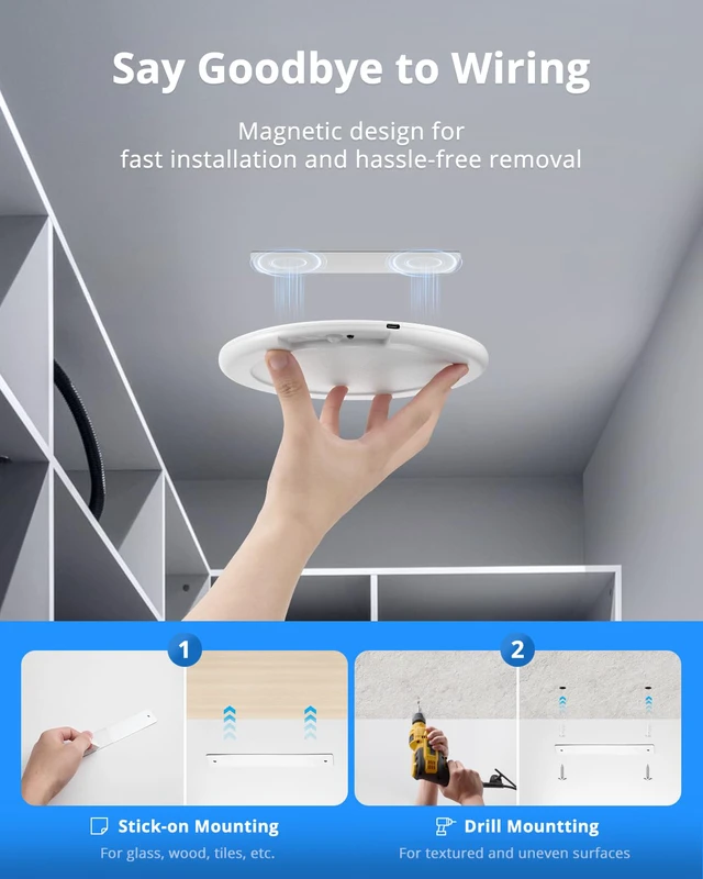 Alt view image 5 of 7 - Rechargeable LED RGB Ambient Shower Light Waterproof Inside Wireless 2 Pack Mood Bathroom Lighting, 13 Color Changing, Magnetic, Battery Operated, Renter Friendly Stick on Ceiling for Bathtub