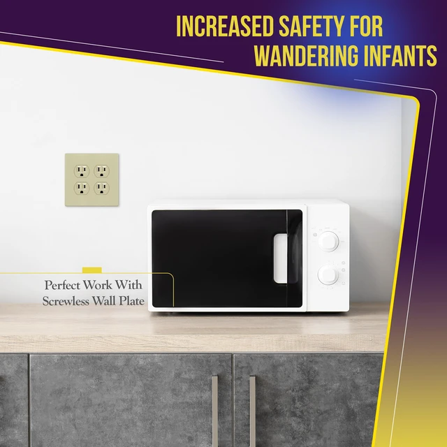 Alt view image 3 of 7 - Duplex Receptacle Outlet, Residential Grade Electrical Wall Outlets, 15A 125V, Self-Grounding, 3-Wire, 2-Pole, UL Listed, 61580-I-10PCS, Ivory (10 Pack)