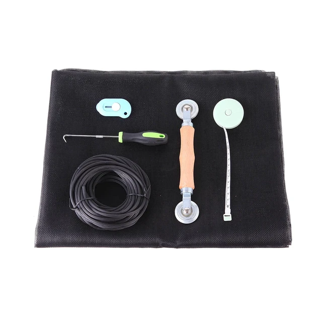 Alt view image 5 of 7 - Window Screen Repair Kit - 59" x 106" Screen Door Replacement Fiberglass Screen Mesh with All Screen Tools for Sliding Door and Patio Screen Door Replacement