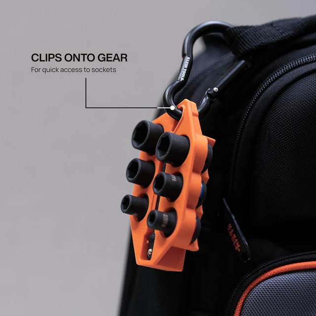 Alt view image 3 of 7 - 33808 Grab-And-Go Impact Socket Set, SAE, 7-Piece Set with Sleeve, Carabiner, and 3/8-Inch Drive, Color-Coded 1/4, 5/16, 3/8, 7/16, 1/2, and 9/16-Inch Sockets