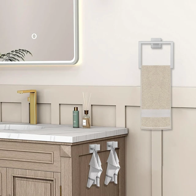 Alt view image 3 of 7 - 5 Piece Towel Bar Set - 23.6 Inch Bath Towel Holder - Brushed Nickel Stainless Steel Towel Racks for Bathroom Wall Mounted, Towel Rod for Bathroom Wall