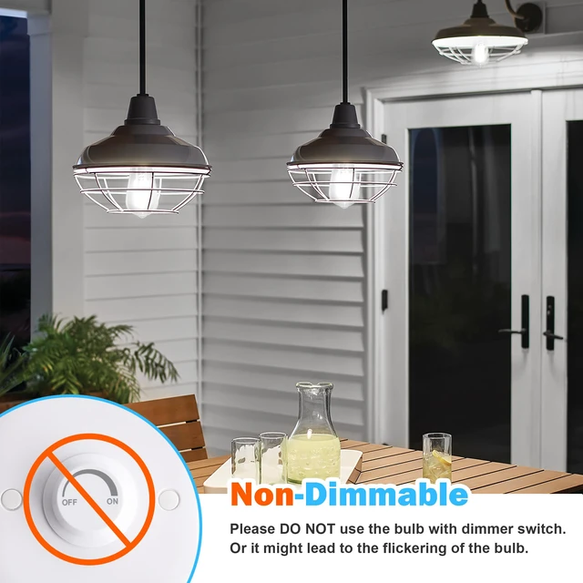 Alt view image 5 of 7 - 10-Pack Vintage Edison Bulbs 60W Equivalent, 850LM 6W LED Light Bulb Daylight White 5000K, ST58 Filament Lighting E26 Base, Non-Dimmable