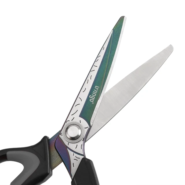 Alt view image 4 of 7 - 10" Heavy Duty Multipurpose Shears for Shop & Garden (Black/Grey) Forged Stainless Steel With Titanium Coating Cuts Fabric, Cardboard, Pruning Branches, Household Materials, Rust-resistant