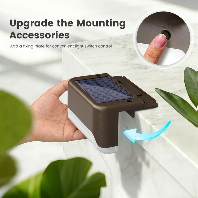 Alt view image 4 of 7 - Solar Deck Lights Outdoor,Fence Lights Waterproof,16 Pack RGB LED Step Light for Outside, Patio, Stair, Garden, Yard, Railing, Front Porch, Balcony Decor