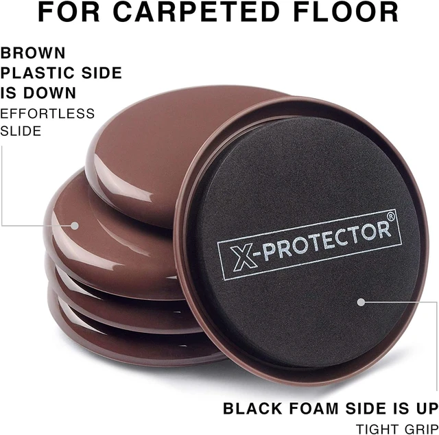 Alt view image 4 of 6 - Furniture Sliders for Carpet - 24 PCS Moving Pads 3 1/2" Premium Sliders for Furniture. Move Your Furniture Easily with Reusable Furniture Moving Sliders for Carpets!
