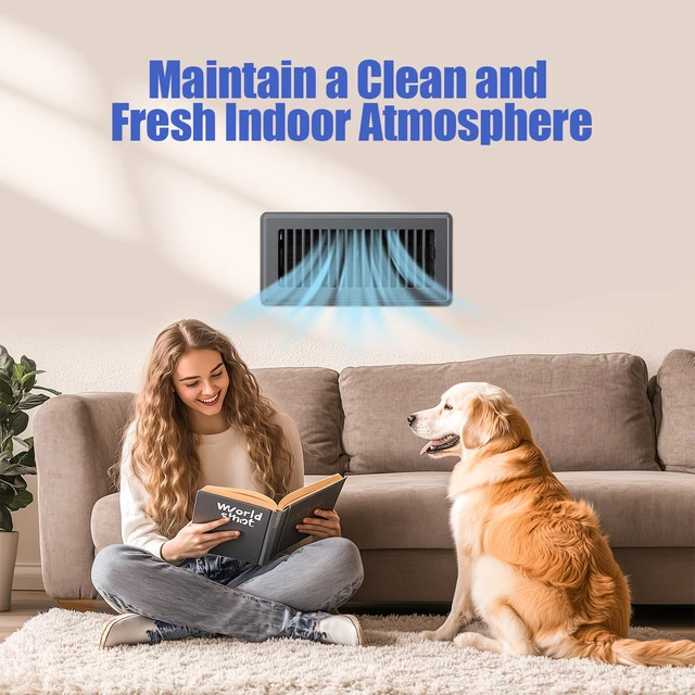 Alt view image 7 of 7 - 4x10 Floor Register, 6 Pack Gray Floor Vent Covers for Home Floor Sidewall Heavy Duty Steel Walkable Floor Vents, Quiet & Adjustable Air Vent Covers, Rust Proof Finish 4" x 10'' Floor Grates