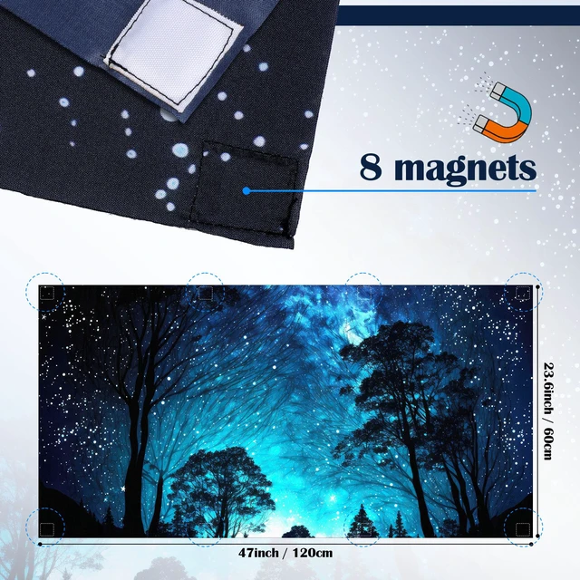 Alt view image 2 of 6 - 6 Pcs Fluorescent Light Covers Ceiling Lights, 48 Magnets,Night Decorative Magnetic Light Filters for Classroom Office Kitchen Decoration