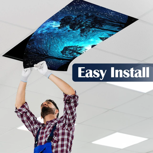 Alt view image 3 of 6 - 6 Pcs Fluorescent Light Covers Ceiling Lights, 48 Magnets,Night Decorative Magnetic Light Filters for Classroom Office Kitchen Decoration