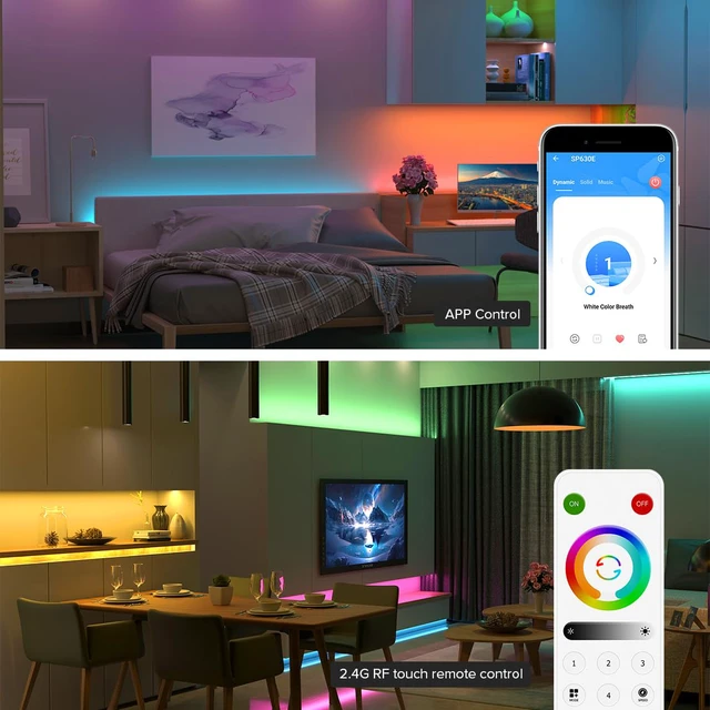 Alt view image 3 of 7 - SP630E Bluetooth Controllers 4 Zones 2.4GHz RF RB4 Remote Kit APP & RF Remote, Support COB SMD PWM or SPI RGBCCT RGBWW LED Strip WS2805 WS2811 IC DC5V/12V/24V, For Smart Home Lighting