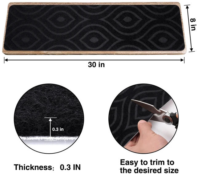 Alt view image 2 of 6 - Stair Treads for Wooden Steps 15pcs 8x30in Non-Slip Stairs Carpet Runner Indoor Stair Mats for Kids Elders and Pets