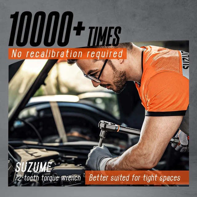 Alt view image 5 of 7 - Torque Wrench 1/2 Drive (10-170 Ft. Lb/ 14-231 N.m) Loud Click ±3% Accuracy 72-tooth Dual-Direction Quick Release Head for Moto Truck Car Tire Maintenance with Storage Case