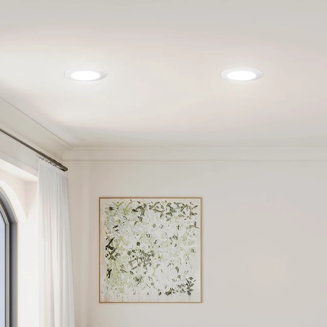 Alt view image 2 of 7 - 6 Pack 5/6 inch 5CCT LED Recessed Lighting, Retrofit Can Light, White Dimmable, 12.5W=100W, 950LM, 2700K/3000K/4000K/5000K/6000K Selectable, Baffle Trim, Easy Install, IC & Damp Rated, ETL & FCC