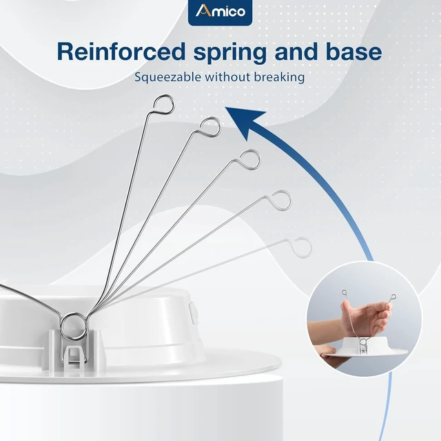 Alt view image 7 of 7 - 6 Pack 5/6 inch 5CCT LED Recessed Lighting, Retrofit Can Light, White Dimmable, 12.5W=100W, 950LM, 2700K/3000K/4000K/5000K/6000K Selectable, Baffle Trim, Easy Install, IC & Damp Rated, ETL & FCC