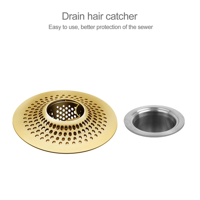 Alt view image 2 of 6 - LKEYE Shower Drain Hair Catcher/Bathroom Drain Cover/Bathtub Drain Strainer/Shower Stall Drain Protector(Bronze)