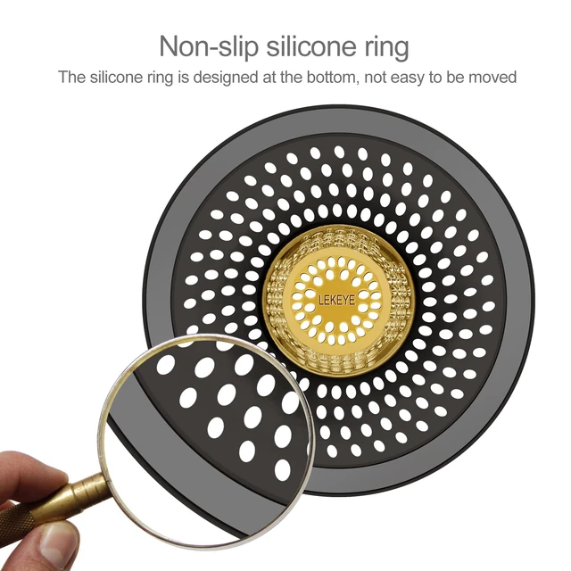 Alt view image 4 of 6 - LKEYE Shower Drain Hair Catcher/Bathroom Drain Cover/Bathtub Drain Strainer/Shower Stall Drain Protector(Bronze)