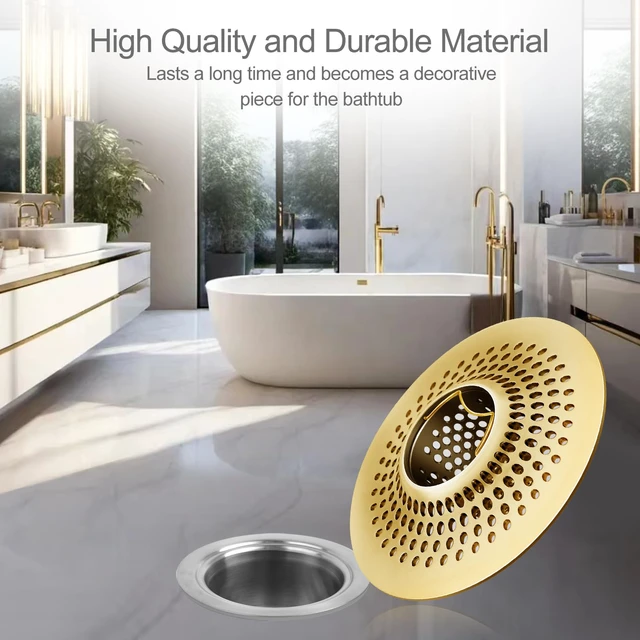 Alt view image 5 of 6 - LKEYE Shower Drain Hair Catcher/Bathroom Drain Cover/Bathtub Drain Strainer/Shower Stall Drain Protector(Bronze)