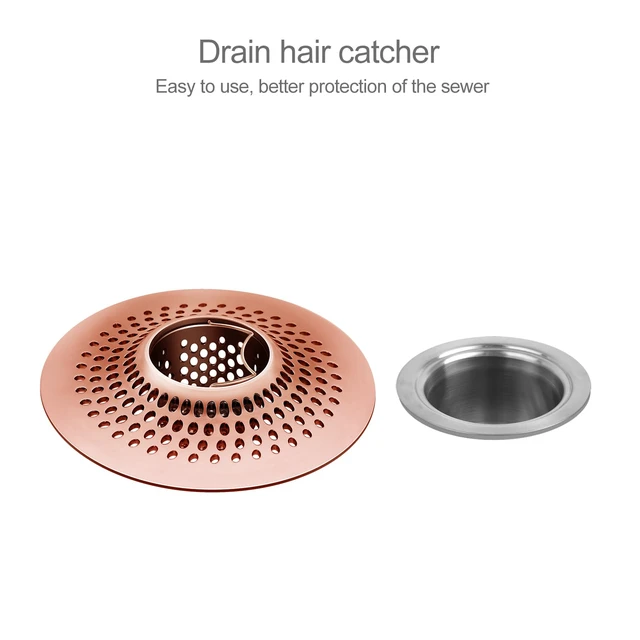 Alt view image 2 of 6 - Shower Drain Hair Catcher/Bathroom Drain Cover/Bathtub Drain Strainer/Shower Stall Drain Protector(Red Copper)