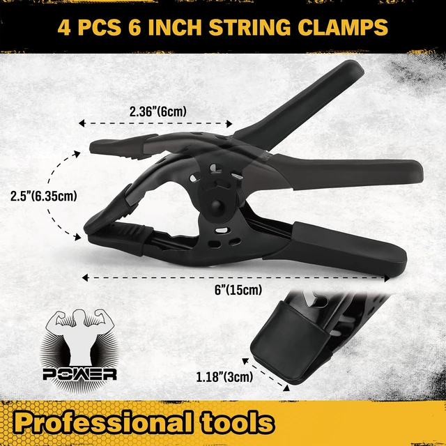 Alt view image 3 of 7 - 8-Piece Bar Clamps for Woodworking - 4 Pcs 12 inch Bar Clamps with 150 LBS Load Limit, 4 Pcs Heavy Duty Metal Spring Clamps, Quick Release Triggers
