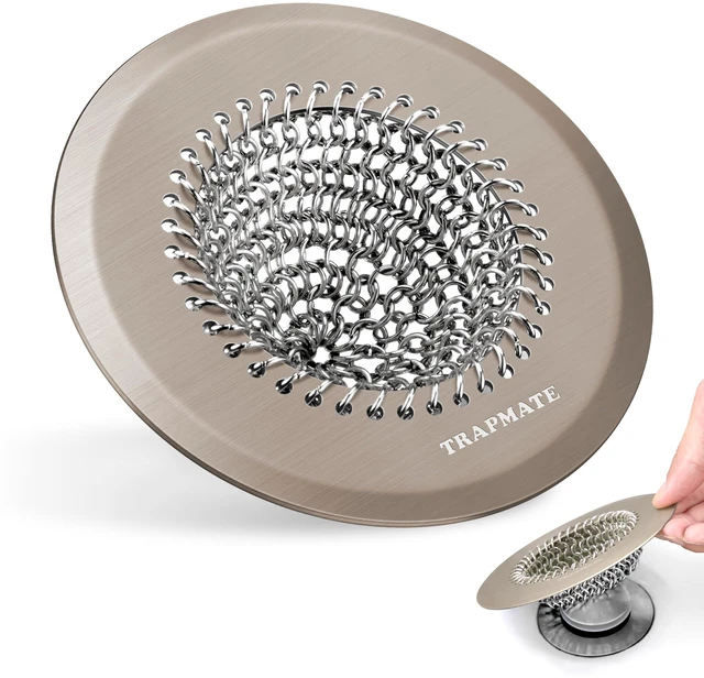 Main image of Reversible Shower Drain Hair Catcher, Prevent Clogging Bathtub Drain Cover, Fast Drainage & Easy Clean Tub Drain Hair Catcher for Regular & Pop-up Drain (Brown)