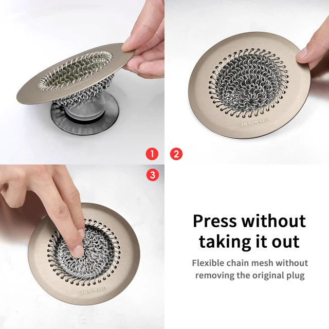 Alt view image 5 of 6 - Reversible Shower Drain Hair Catcher, Prevent Clogging Bathtub Drain Cover, Fast Drainage & Easy Clean Tub Drain Hair Catcher for Regular & Pop-up Drain (Brown)