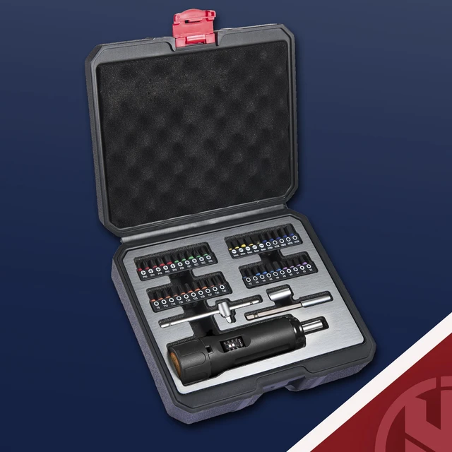 Alt view image 2 of 7 - Torque Screwdriver Wrench Driver Set 10-70 Inch Pounds lbs for Maintenance with T-bar Handle, 40 Hex Bits, 1/4" Socket, Shaft Extension, For Tools, Bike Repairing and Mounting (Black)
