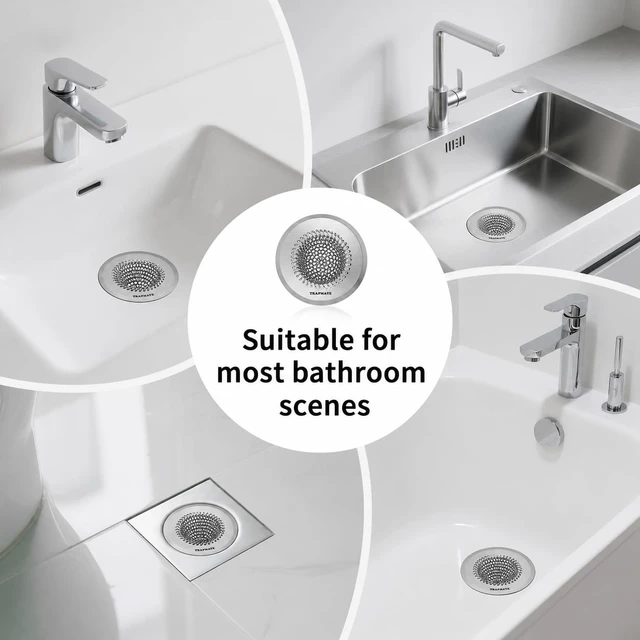 Alt view image 4 of 7 - Shower Drain Cover Bathtub Stopper, 4.4" Hair Catcher for Bath, Tub & Sink Revolutionary Tub Drain Protector & Silicone Drain Stopper, Fast Drainage without Clogs, Store Water with Strong Suction Seal