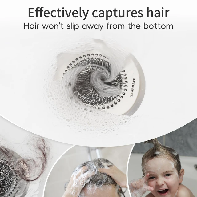 Alt view image 5 of 7 - Shower Drain Cover Bathtub Stopper, 4.4" Hair Catcher for Bath, Tub & Sink Revolutionary Tub Drain Protector & Silicone Drain Stopper, Fast Drainage without Clogs, Store Water with Strong Suction Seal