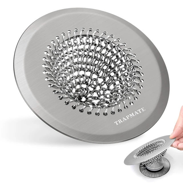 Main image of Hair Catcher Shower Drain, Prevent Clogging Bathtub Drain Hair Catcher, Easy Clean 304 Stainless Steel Shower Drain Cover Protector for Bathroom Regular & Pop-up Drain (Light Gray)